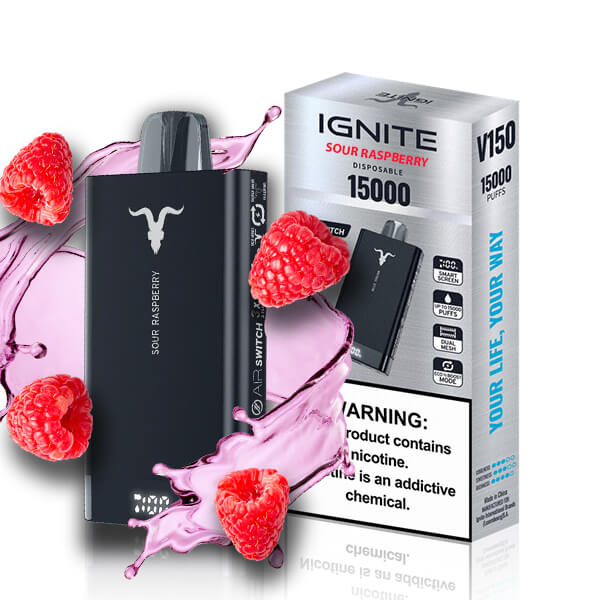 Sour Raspberry Ignite V150 Pod Descartável 15000puffs