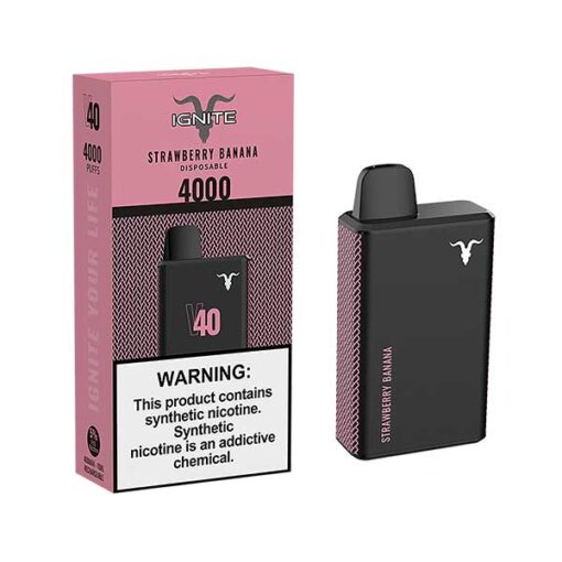 Strawberry banana Ignite V40 Pod Descartável 4000puffs